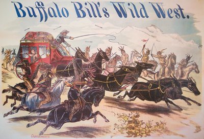 Plakat for Buffalo Bills Wild West Show, ca. 1885 (farge litho) av American School