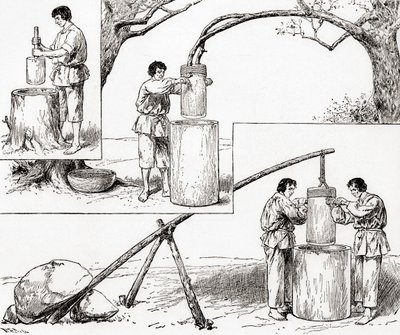 Primitive måter å male mais på, fra 