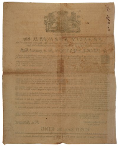 Erklæring i navnet til Francis Bernard, guvernør i Massachusetts Bay: kunngjør en fastedag under den franske og indiske krigen, 8. april, 1761 av American School