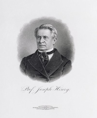 Professor Joseph Henry (1797-1878) fra en frontispice til A Memorial of Joseph Henry, Washington, 1880 av American School