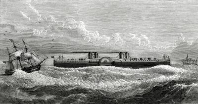 Foreslått Ferry-Steamer mellom Dover og Calais, illustrasjon fra Appletons Journal, 4. mai 1872 av American School