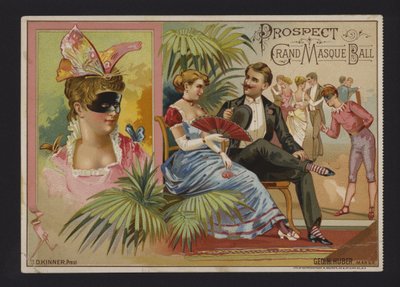 Prospect Association grand maskeball ved Academy of Music, Tammany Hall og Nilsson Hall, New York (chromolitho) av American School