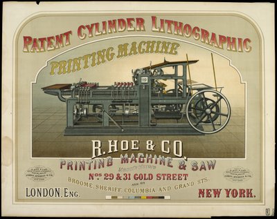 R. Hoe & Co. Produsenter av trykkemaskiner og sager av American School