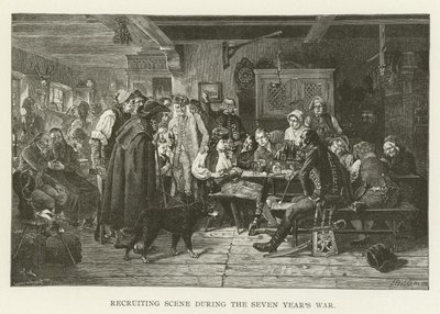 Rekrutteringsscene under syvårskrigen av American School
