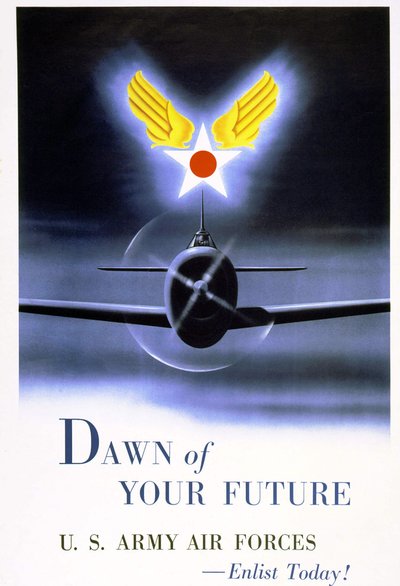 Rekrutteringsplakat for "US Army Air Forces" av American School