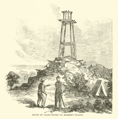 Ruinene av fyret på Morris Island, juli 1863 av American School