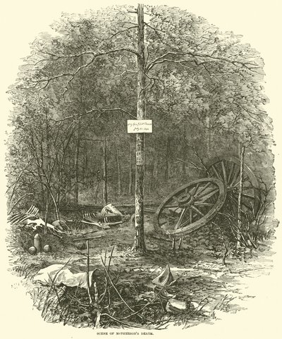 Scene av McPhersons død, juli 1864 av American School