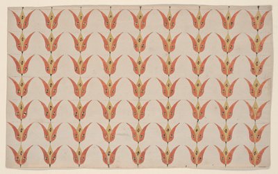 Syv rader med tulipaner, Fraktur-maleri, ca.1800-20 av American School