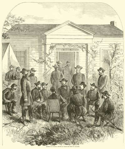 Sherman i rådet bestemmer seg for å heve beleiringen av Atlanta, juli 1864 av American School