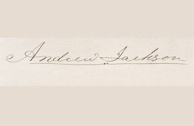 Signaturen til Andrew Jackson av American School