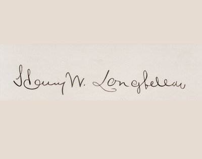 Signatur av Henry Wadsworth Longfellow av American School
