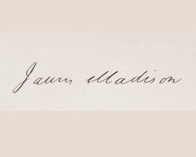 Signaturen til James Madison av American School