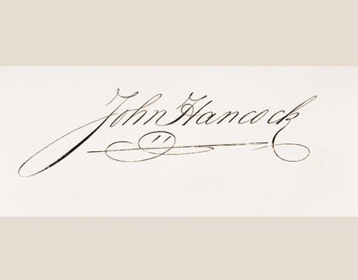Signatur av John Hancock av American School