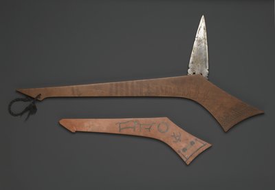 Sioux krigsklubb, fra Fort Snelling, Minnesota (tre og metall) av American School