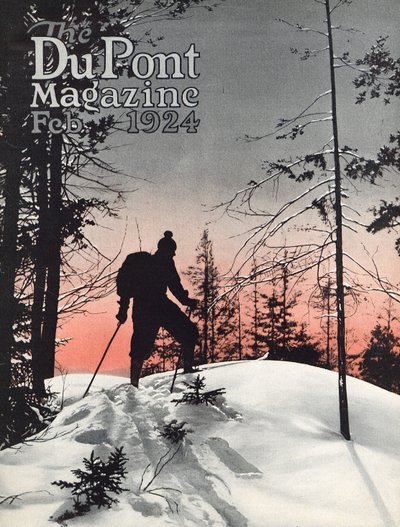 Ski, forside av DuPont Magazine, februar 1924 av American School