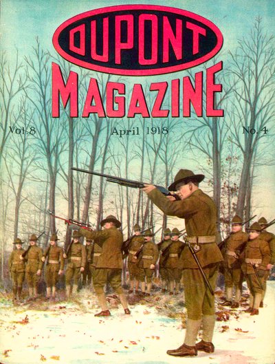 Soldiers, forside av DuPont Magazine, april 1918 av American School