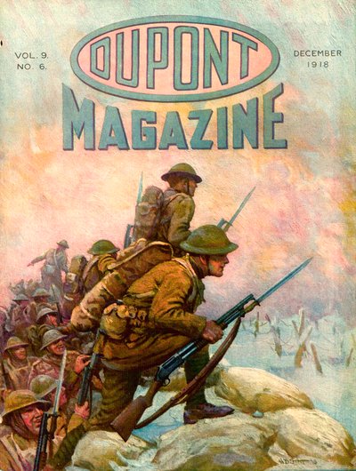 Soldiers in the Trenches, forside av DuPont Magazine, desember 1918 av American School