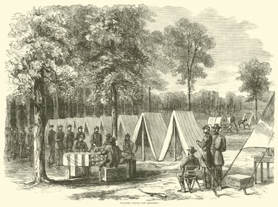 Soldater som stemmer for president, september 1864 av American School