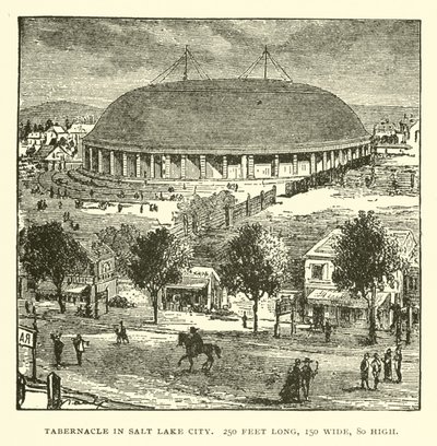 Tabernaklet i Salt Lake City, 250 fot langt, 150 meter bredt, 80 fot høyt av American School