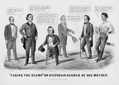 Å ta stubben, eller Stephen på jakt etter moren sin, utgitt av Currer & Ives, New York, 1860 av American School