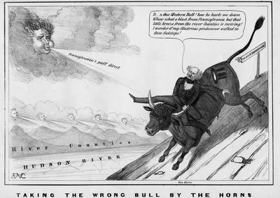 Å ta feil okse ved hornene, utgitt av John Childs, New York, ca. 1840, av American School