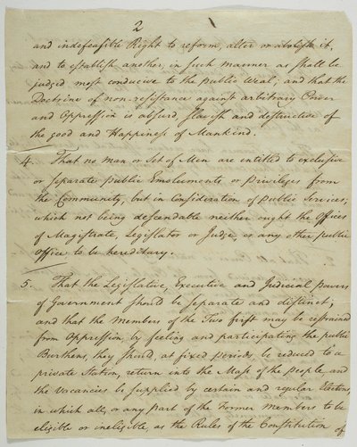 The Bill of Rights, kopi signert i Federal Hall, 1789 (blekk på papir) av American School