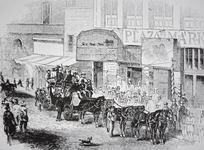 Butterfield Overland Mail Coach, publisert i Harper's Weekly av American School