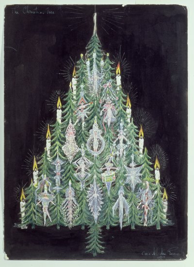 Juletreet (wc og gouache) av American School
