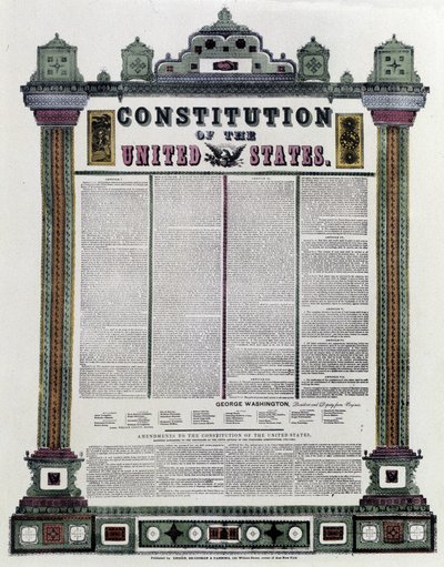 The Constitution of the United States of America (American Constitution) signed in 1787, applied in 1789 av American School