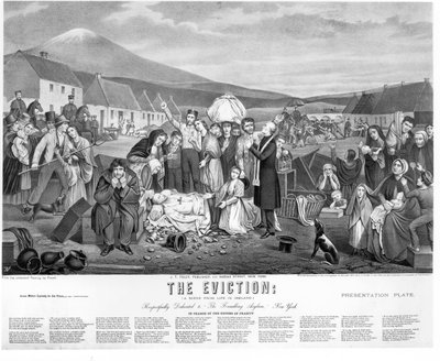 The Eviction: A Scene from Life in Ireland, pub. av J.T. Foley, 1871 av American School