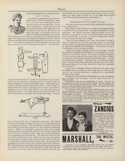 The Experiment Of Levitation, F D Hewes, Annonser av American School