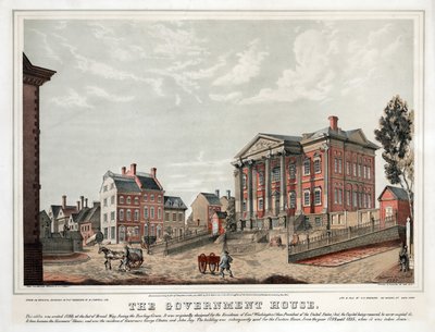 Regjeringshuset, utgitt 1847 (fargelitografi) av American School