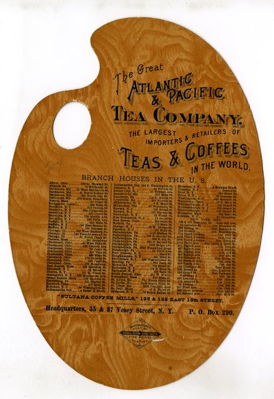 The Great Atlantic & Pacific Tea Company, de største importørene og forhandlerne av te og kaffe i verden, (utstanset trykt trepalett) av American School