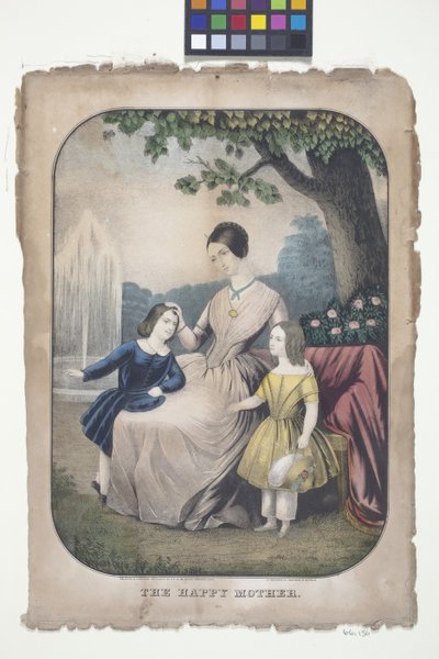 The Happy Mother (håndfarget litografi) av American School