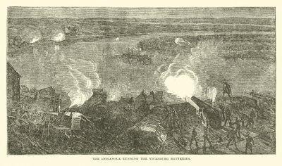 Indianolaen som driver Vicksburg Batteries, februar 1863 av American School