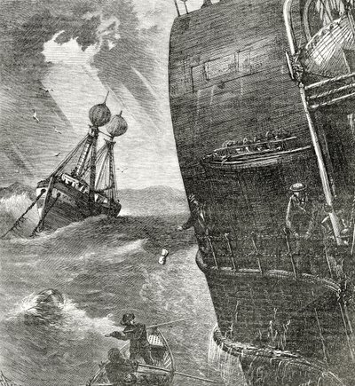 The Light-Ship and Incoming Steamer, frontispice-illustrasjon fra Appletons Journal, 4. mai 1872 av American School