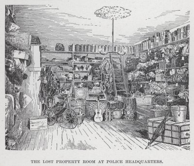 The Lost Property Room ved politihovedkvarteret (litho) av American School