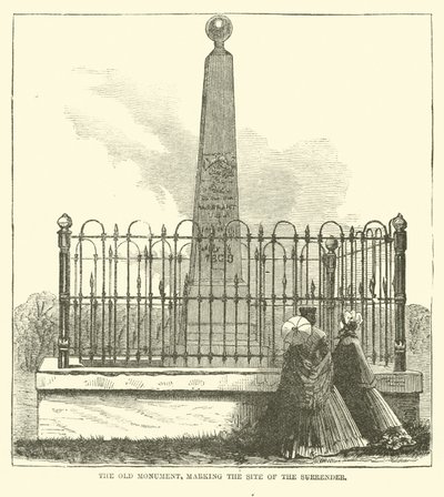 Det gamle monumentet, som markerer stedet for overgivelsen, juli 1863 av American School