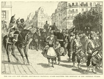 Det gamle og nye regimet, den republikanske nasjonalgarden som hilser resten av den keiserlige garde av American School