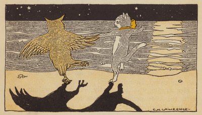 Uglen og Pussycat (farge litho) av American School