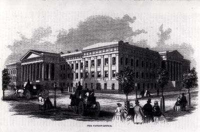 Patentkontoret, fra 'Harper's New Monthly Magazine', 1859 av American School