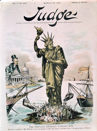 The Proposed Emigrant Dumping Site, forside av Judge, 22. mars 1890 av American School