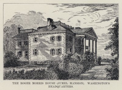 Roger Morris House, Jumel Mansion, Washingtons hovedkvarter (litho) av American School