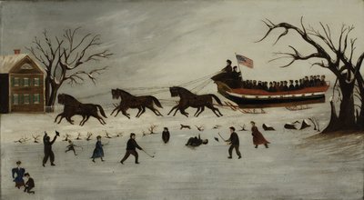Suffragettene tar en sledetur, 1870-90 av American School