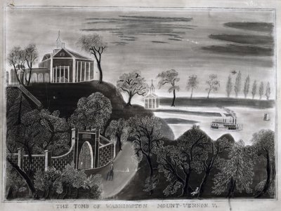 The Tomb of Washington, Mount Vernon, Va., etter 1807 (grafitt på sandpapir) av American School