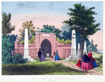 The Tomb of Washington, Mount Vernon, Va., pub. c1857 fargelitografi. av American School