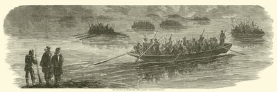 Fremrykningen av Sedgwicks korps som krysser Rappahannock, april 1863 av American School
