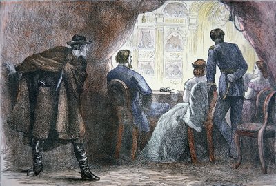 Attentatet på Abraham Lincoln (1809-65) i boksen på Ford