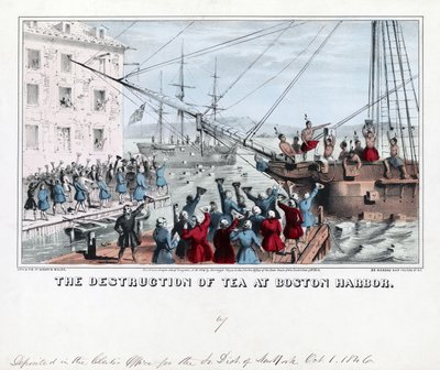 Ødeleggelsen av te i Boston Harbor, pub av American School