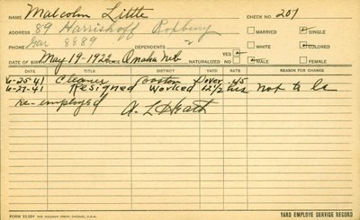 Arbeidstakertjenesten til Malcolm X (1925-65) av American School